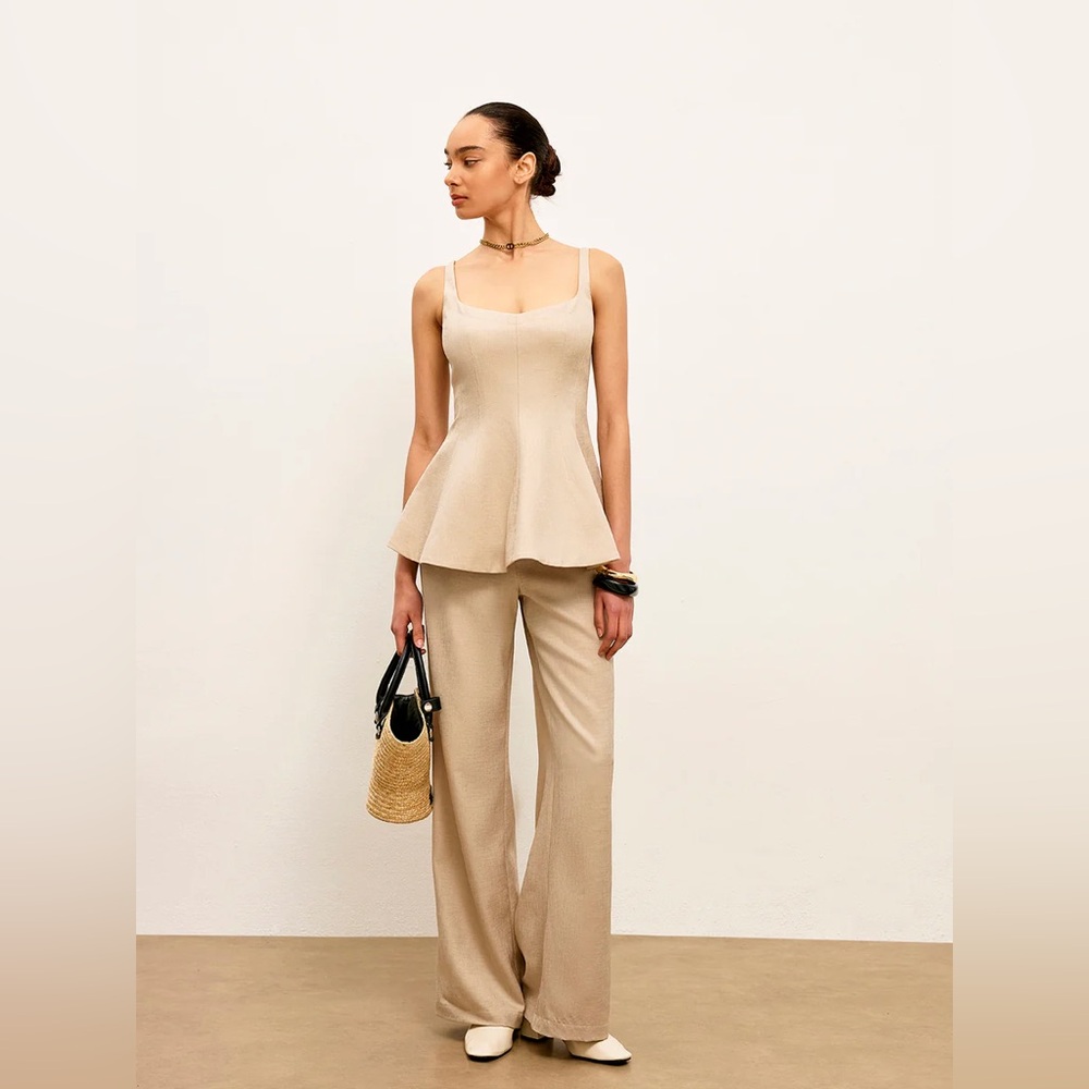 Commense Back Zipper Peplum Flare Top - Picture 7 of 15